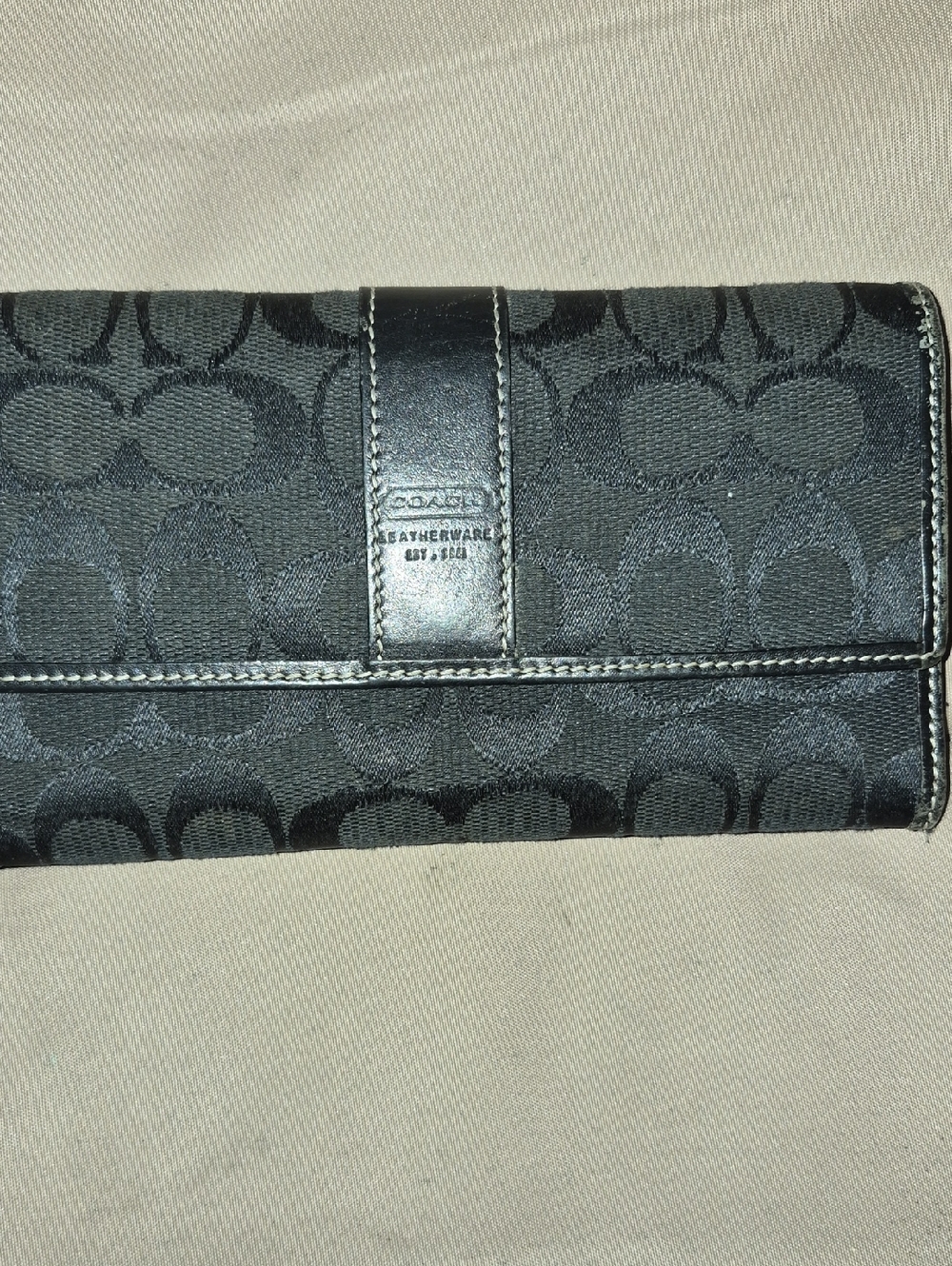 Coach Black Signature Continental Wallet
